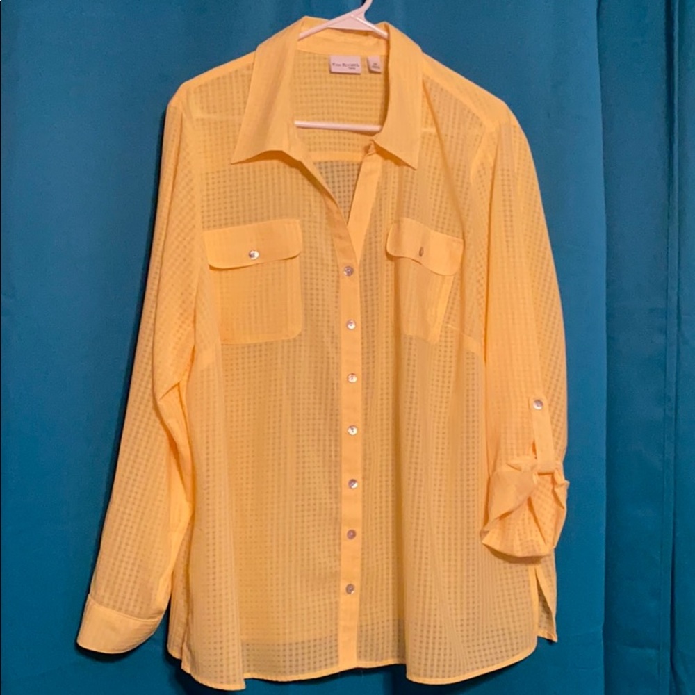Kim Rogers Sheer Button-up, NWT